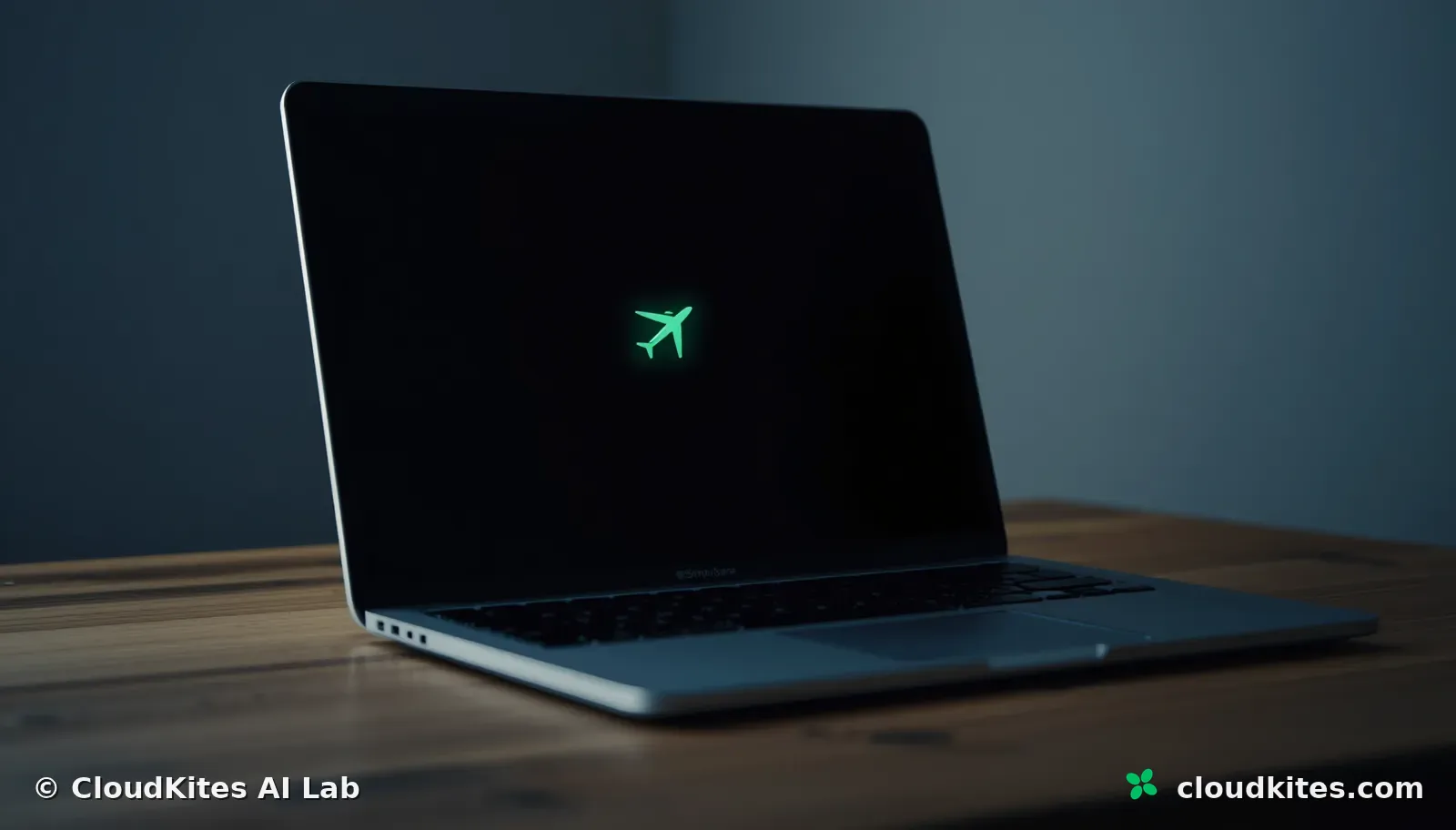 A laptop running the assistant offline, with no network connection.