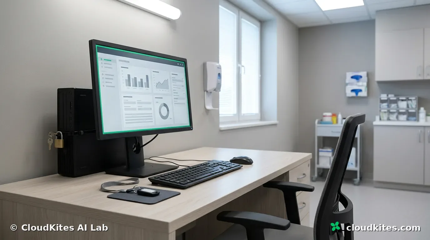 A secure clinical workstation where analysis and data stay on-site.